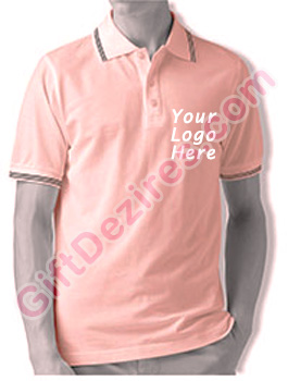 Designer Pink and Black Color Company Logo Printed T Shirts